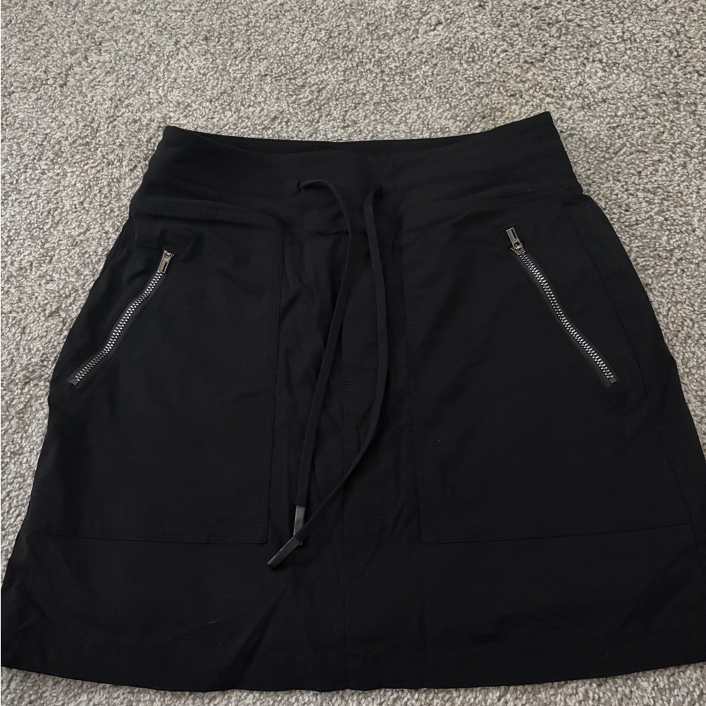Athleta Black Mini Skirt with Zipper Details